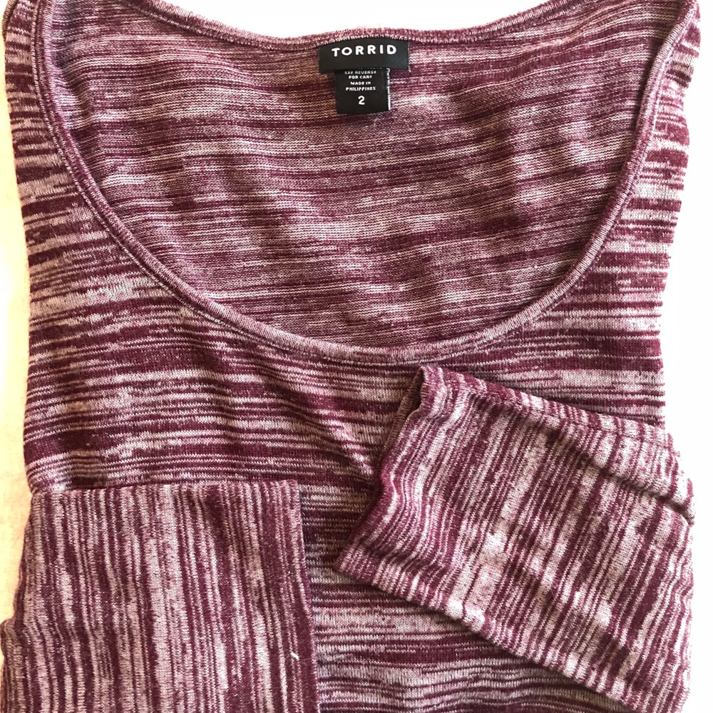 torrid Long Sleeve Maroon Comfy Tee